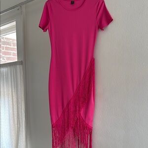 Elegant Pink Fringe Dress
